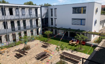 Der Neubau des Schulzentrums in Bamberg ist teilweise noch Baustelle.